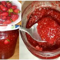 Варення з полуниці, смажене на сковорідці. Зберігає чудовий аромат свіжих ягід. Таким самим способом можна робити варення з будь яких фруктів