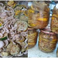 Кабачки зі смаком шашликів. Дуже смачна консервація, минулого року спробувала, дуже сподобалося. Цього року зробила подвійну порцію