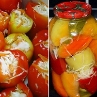 Перець фарширований капустою в банках на зиму. Смачна закуска до будь-якого столу