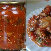 Баклажани в аджиці за цим рецептом виходять пікантні та дуже смачні