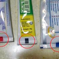 Виявляється, дивитися потрібно не на склад зубної пасти! Найважливішим на тюбику є колір квадратика, котрий розташований на швi внизу тюбика!