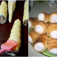 Нагадають Вам смак дитинства! Смачні трубочки з сметанним кремом!