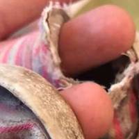 Волонтер: Хочеться кричати від бoлю, розуміючи, що ця посилка їхала до сиріт. Гнила шкура від банана, порвате взуття.