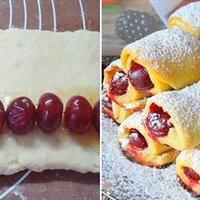 Хрустке та смачне печиво «Вишня під снігом». Покроковий рецепт приготування.