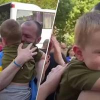 Маленький хлопчик зустрів тата з полону і більше не захотів його відпускати: щемливе відео