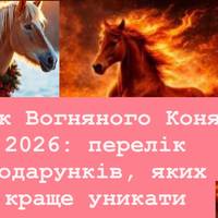 Рік Вогняного Коня 2026: перелік подарунків, яких краще уникати