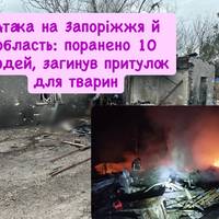 Атака на Запоріжжя й область: поранено 10 людей, загинув притулок для тварин