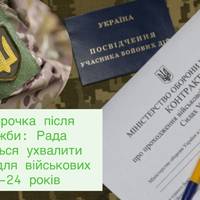 Відстрочка після служби: Рада готується ухвалити закон для військових 18–24 років