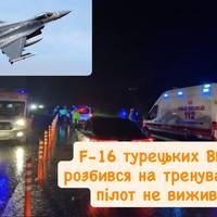 F-16 турецьких ВПС розбився на тренуванні: пілот не вижив