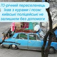 70-річний переселенець їхав з курами і псом: київські поліцейські не залишили без допомоги