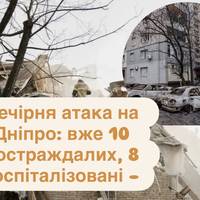 Вечірня атака на Дніпро: вже 10 постраждалих, 8 госпіталізовані –