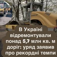 В Україні відремонтували понад 5,7 млн кв. м доріг: уряд заявив про рекордні темпи