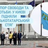 Прапор свободи та боротьби: у Києві підняли кримськотатарський стяг