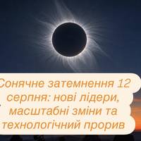 Сонячне затемнення 12 серпня: нові лідери, масштабні зміни та технологічний прорив